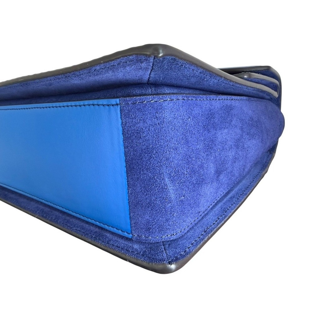 Henri Bendel Plaza Top Handle Satchel Blue Plaza Leather Suede NWOT Crossbody - Picture 10 of 16